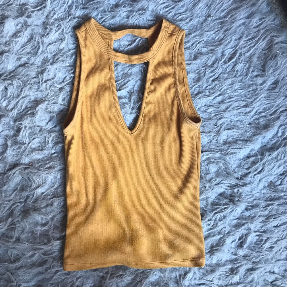 Mustard cut out tank top